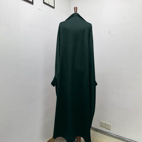 Lmdudan Girls Muslim Dress Hood Long Sleeve Prayer Dresses Robe Dubai Abaya 2026 Ramadan Kaftan Dress Kids 6-13 Years - color: Green, size: 8-9 Years