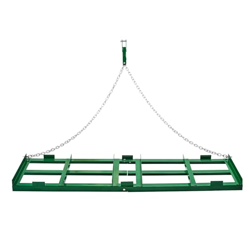 VEVOR Drag Harrow, 6 ft Heavy Duty Tow Behind Drag Harrow with Adjustable Bars & 72 in Chain, Driveway Grader Landscape Rake for ATV, UTV, Tractor, Mower Tow Behind Yard Lawn Leveling Tool - size: 6 FT- Green