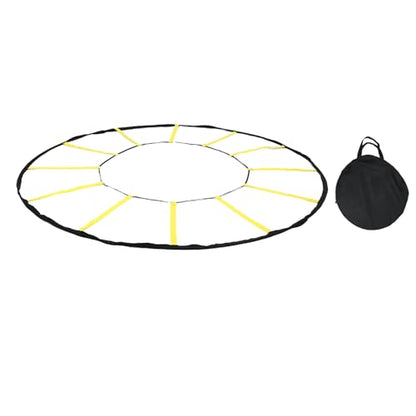 Focket Speed Ladder, 12 Rungs Nylon Circle Footwork Training Equipment with Storage Bag for Reactive Drills and Skills
