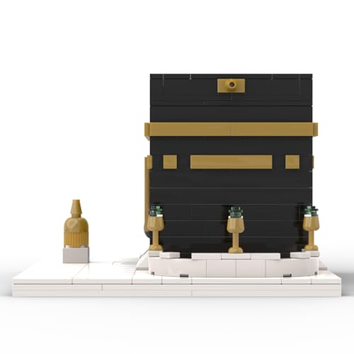 sterope Islamic Kaaba Building Block Set, Black and Gold Architecture Model, 367 Pieces Religious Educational Toy for Children, Assembly Required Eid al Fitr Gift