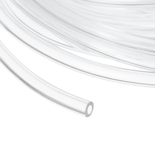 uxcell Clear PVC Tubing, 2mm ID x 4mm OD - 15ft PVC Tube Lightweight Vinyl Hose, Transparent Flexible Plastic Water Tubing for Air Oil Water Transfer Aquarium Irrigation - size: 2mm ID x 4mm OD