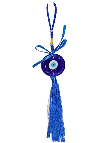IS4A Talisman - Single Glass Evil Eye Protection - Good Luck Charm, Home, Office, Car Decoration, Blessing Ornament, Reflects Negative Energy (11 Inch) - size: 11 Inch