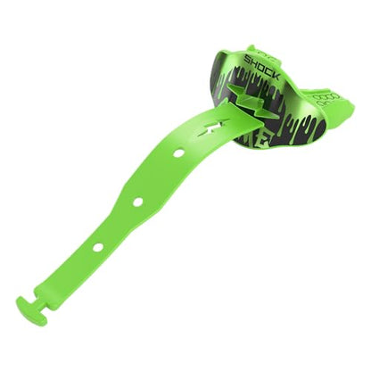 Shock Doctor Bolt Lipguard, Adult Mouth Guard Football with Strap. Mouthguard One Size Fits All - color: Slime