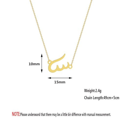women's necklaces mens chain necklaces,Initial Pendant in Arabic Letter Handcut Brass Unique Necklace Personalized Customized Pendant Gift for Lady Friend