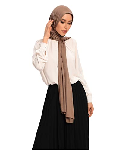 Txmout Premium Jersey Hijabs for Women - Cotton Muslim Scarfs - color: Khaki