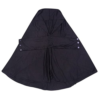 AIBEARTY Women Fashion Instant Muslim Turban Hijab with Snap Fastener Breathable Headscarf Bonnet Cap Turban Hat Shawl - color: Modal Black-3 Buttons