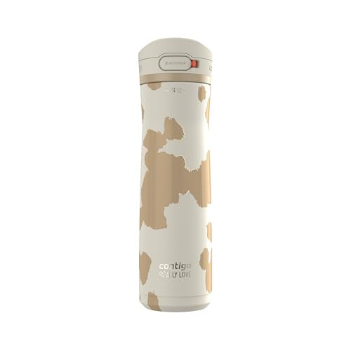 Contigo x Ally Love Jackson Chill 2.0, Stainless Steel, Spill Proof Water Bottle with AutoPop Lid, BPA Free, 24oz, Oatmilk - color: Oatmilk, size: 24oz (Pack of 1), style: Ally Love
