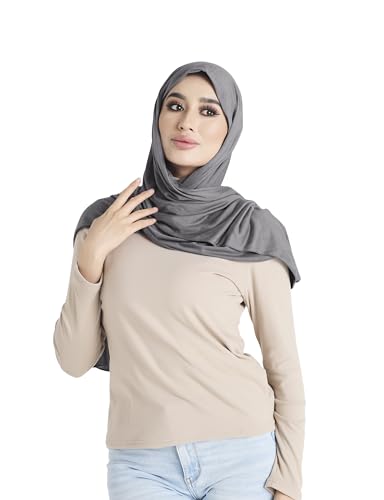 Premium Jersey Hijab Scarf for Women - Muslim Head Scarf - color: Graphite Grey