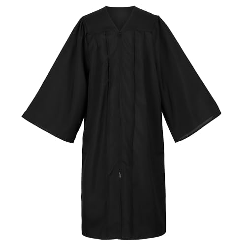 Unisex Matte Choir Robes for Church Adults, Graduation Gown Only for High School and Bachelor - color: Black, size: 42