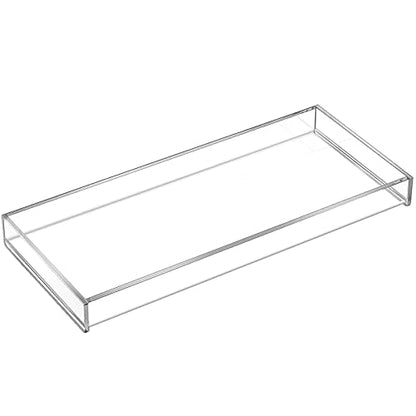 MaxGear Acrylic Vanity Tray | Clear Bathroom Tray for Countertop, Plastic Tray for Makeup Storage, Rectangle Decorative Organizer, 11.8 × 5 × 1.2in