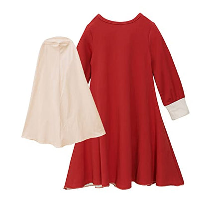 Baby Girls Muslim Clothes Prayer Dress with Hijab Islamic Ramadan Dubai Kaftan Toddler Kids Long Sleeve Bowknot Arabic Abaya - color: Red, size: 12-18 Months