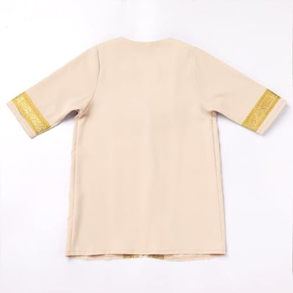 Newborn Baby Boys Muslim Ramadan Robe Long Sleeve Abaya Sets Eid Kaftan Dubai Islamic Outfits Arabic Kid Thobe - color: Beige, size: 0-3 Months