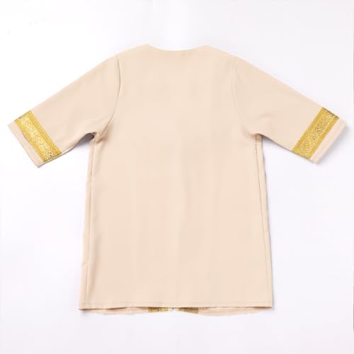 Newborn Baby Boys Muslim Ramadan Robe Long Sleeve Abaya Sets Eid Kaftan Dubai Islamic Outfits Arabic Kid Thobe - color: Beige, size: 3-6 Months