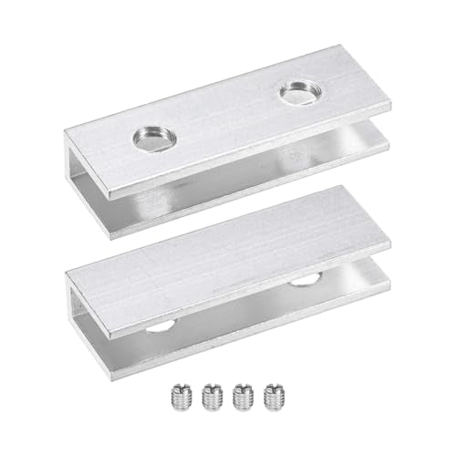 M METERXITY Glass Fixing Clip (3-7mm) 2 PCS - Aluminum Alloy Glass Combination Fixing Bracket & Reinforced Clip Clamp Accessories, Apply to DIY Display Cabinet/Fish Tank - size: 3-7mm