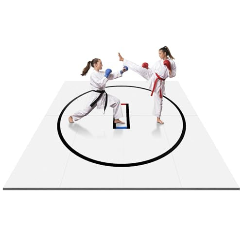 10' x 10' Wrestling Mat for Home, 1.2" Thick Foldable BJJ Mats for Home Gym, Anti-Slip MMA Jiu Jitsu Mats, Grappling Mats for Martial Arts & Judo Practice (White)