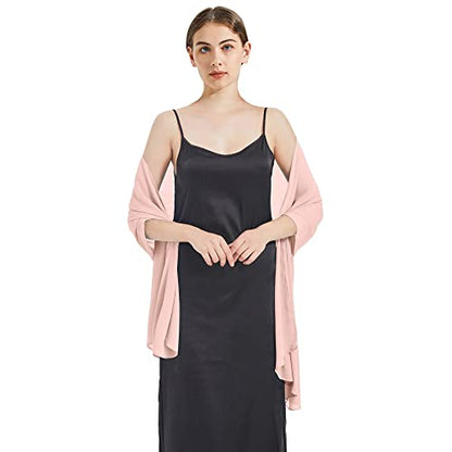 Chiffon Shawls and Wraps - Lightweight Scarve for Women Evening Dresses Wedding Bridal Formal Party - color: J-light Pink