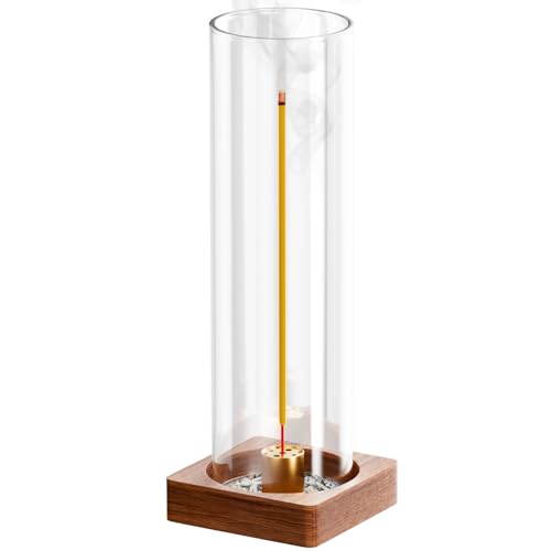 1 Pack Incense Holder for Sticks, Insence-Stick Holder Ash Catcher with Removable Glass, Anti-Ash Flying Mess-Free Incense Burner Holder, Perfect for Meditation Yoga Relaxation, Home Decor - size: upright brown