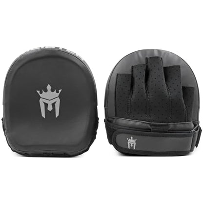 Meister 3D Armor Padded Target Mitts - Curved Micro Focus Pads for Boxing & MMA