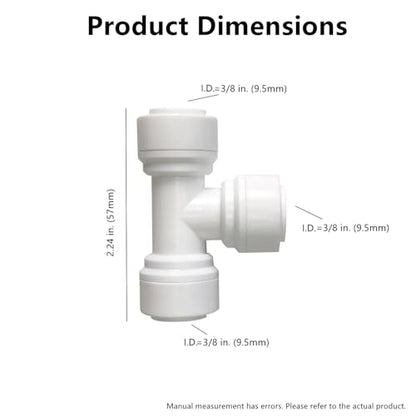 3/8 inch Tee Connector Push to Connect Fittings Plastic Quick Fitting for Water Purification & RO System (10, 3/8" Tube O.D.) - style: 3/8 inch T connect(10)
