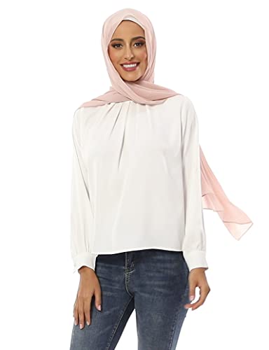 Txameru Hijab for Women Chiffon Hijab Scarfs for Women Long Shawl - color: Antique Pink