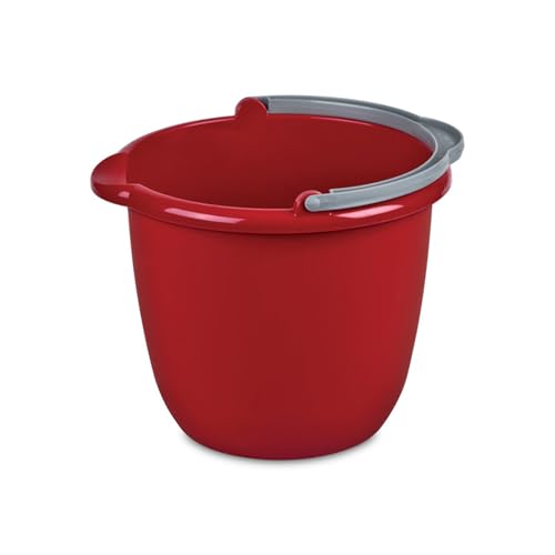 Sterilite 10 Quart Spout Pail, Multi-Purpose Plastic Bucket, Gray, 12 Pack - size: 12 Pack