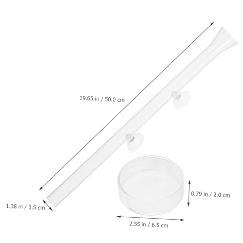 TOYANDONA Acrylic Fish Feeding Tube 2cm Diameter 50cm Length Aquarium Shrimp Feeder Tray Fish Tank Accessories Feeding Supplies