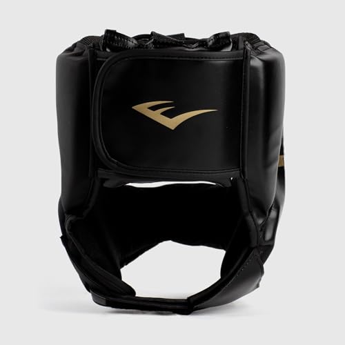 Everlast Elite 2 Headgear Black/Gold Training Sparring Protection (L/XL)