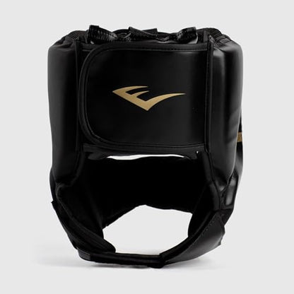 Everlast Elite 2 Headgear Black/Gold Training Sparring Protection (L/XL)