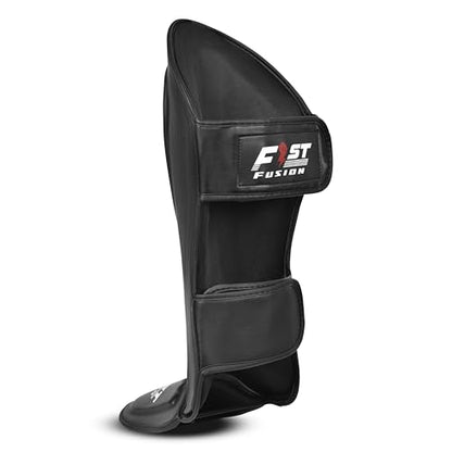 FF MMA Shin in Step Guards Padded Muay Thai Leg Protection for Kickboxing Training Sparring Leg Guards Adjustable Boxing Shininstep x2 - color: Black, size: Small-Medium