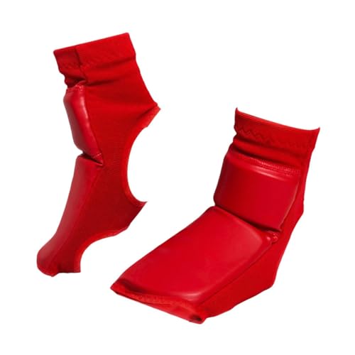 Boxing Foot Protector Gear Training Sparring Gear Non Slip Impact Resistant Foot Guard Foot Pads for Wrestling Punching Bag (1 Pair)- Red Small