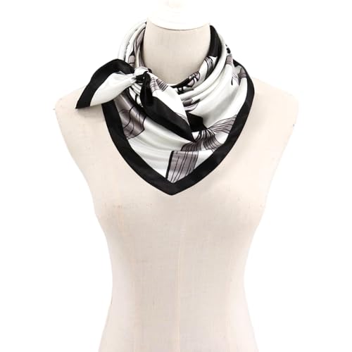 vimate 35" Square Silk Like Head Scarf - Women's Fashion Satin Scarf Bandana for Hair Wrapping at Night. - color: H4#. Style--140-2 Pack