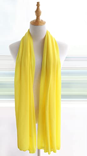 vabovin Head Wraps for Black Women Stretch Jersey Knit Turban Headwrap Solid Color Headscarf Headband Shawl - color: 11- Yellow