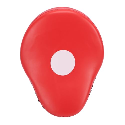 Keenso Boxing Punching Mitt, PU Curved Boxing Pad with Adjustable Strap, Hand Pad for Taekwondo Muay Thai Training, Adults Kids All Skill Levels - color: Red