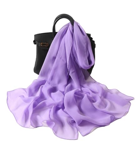 Long Chiffon Sheer Scarf For womens - color: Light Purple