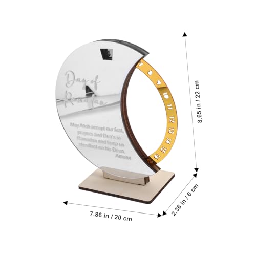 Angoily Ramadan Countdown Calendar Wooden Advent Reminder Decoration for Elegant Rotating