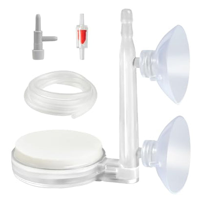 AQUANEAT Aquarium Air Stone Disc, 1.4 Inch Nano Bubble Stone Kit Quiet Dissolved Oxygen Diffuser with Accessories tubing and valves for Small Fish Tank - size: 1.4 inch