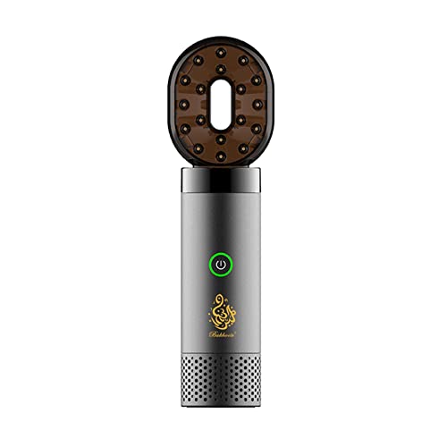 Electronic Incense Burner Electric Aroma Diffuser Fragrance Arab Bakhoor Arabian Incense Holder Censer for Outdoor, Household, Desktop, Office, Grey - color: Gray