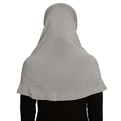 TheHijabStore.com Women's 2 Piece Amira Jersey Hijab - Soft Modal Stretch Head Scarf with Tube Under Scarf Cap - color: Gray