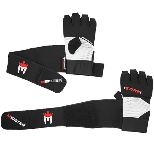Meister Inner STRYK Gloves w/EliteGel for Boxing & MMA | Premium hand, knuckle and wrist protection, replaces hand wraps for boxing, MMA, Muay Thai and combat sports - size: Medium-Large