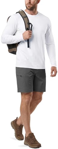 CQR Men's UPF 50+ Sun Protection Long Sleeve Quick Dry Athletic Shirts, Stretch Running Workout Hiking T-Shirts - color: Basic White, size: X-Large