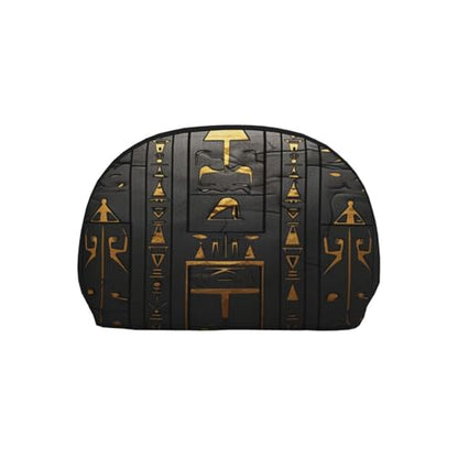 Egyptian Hieroglyphic 2-Piece Shell Makeup Bag Set, Large Capacity Travel Cosmetic Bag For Women With Zipper, Waterproof Polyester Toiletry Organizer Pouch For Purse, Travel, Gym & Daily Use - color: Egyptian Hieroglyphic