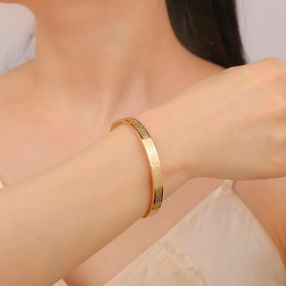 VASSAGO Islamic Gifts Ayatul Kursi Bracelet for Women Men Muslim Quran Allah Openable Bangles Ayatul Kursi Arabic Calligraphy Cuff Bracelet Islam Islamic Jewelry Eid Gifts - color: gold ayatul kursi bracelet