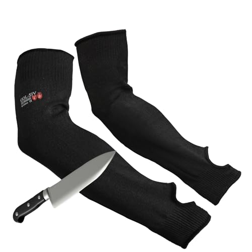 Arm Protectors For Thin Skin And Bruising, Cut Resistant Sleeves For Men Women, A5 Level Farmer Sleeves For Gardening, Welding, Kitchen (Black, 17.7 In) - color: Black, size: 17.7 in - 1 Pair