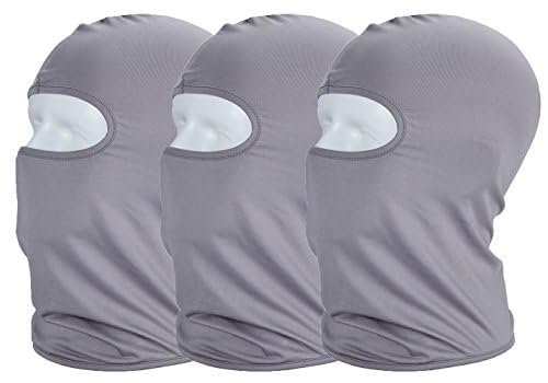 Balaclava Sun/uv face mask UPF 50+ ski mask Neck Gaiter face Scarf Outdoor Sports 3pack - color: Greyx3