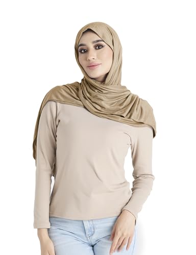 Premium Jersey Hijab Scarf for Women - Muslim Head Scarf - color: Camel
