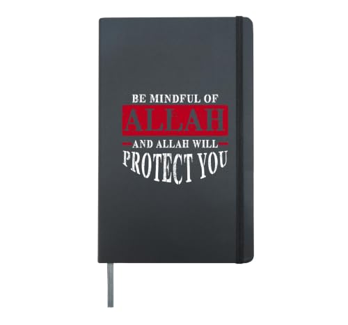 Allah Islam Muslim Religion Quran Mosque Ramadan Hardcover Journal, Black