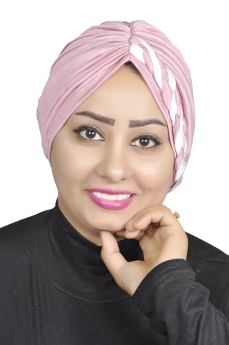 AL AMIRA Stretch Turban Headwrap for Women – Soft Hijab Cap - color: Pink