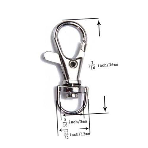 Metal Swivel Lobster Clasp Keychain 5 Piece Set for DIY Crafting Silver Easy to Attach to Bags and Keys