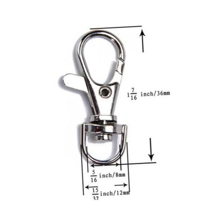 Metal Swivel Lobster Clasp Keychain 5 Piece Set for DIY Crafting Silver Easy to Attach to Bags and Keys