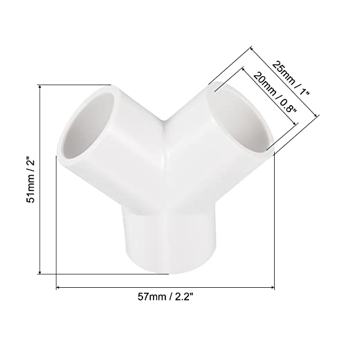 PATIKIL 20mm PVC Pipe Fittings, 1 Pack 3 Way Y Shape Water Tubing Joint Connectors Adapters Union for Garden Irrigation Home Aquarium - size: 20mm